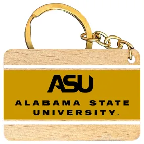 Alabama State University Flat Wood Keychain 1.5 x 2.5 Officially Licensed Collegiate Product