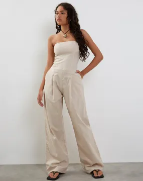 Kyaria Bandeau Jumpsuit in Ecru