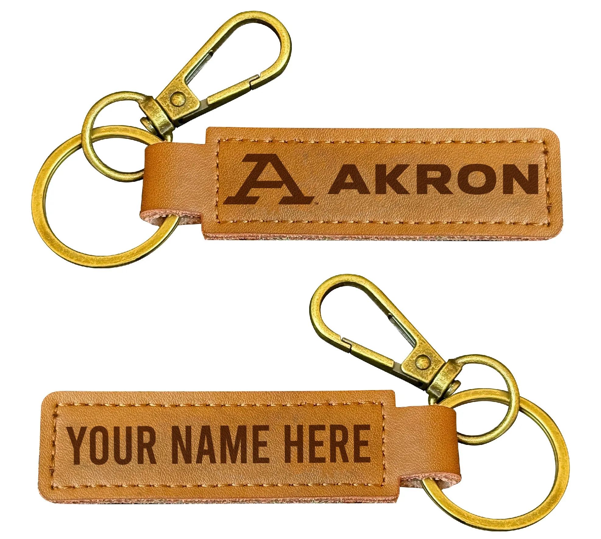 Akron Zips Customizable Leather Keychain 3.25 Long Officially Licensed Collegiate Product