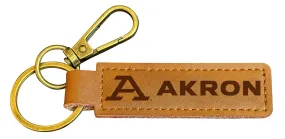 Akron Zips Leather Keychain 3.25 Long Officially Licensed Collegiate Product