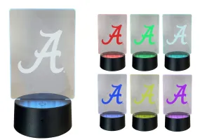 Alabama Crimson Tide Acrylic Color Changing LED Night Light with Remote and USB plug in Officially Licensed Collegiate Product