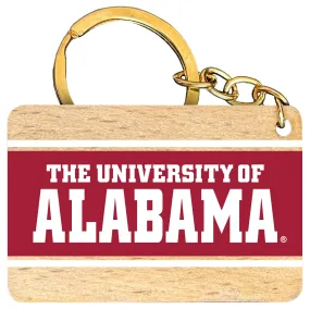 Alabama Crimson Tide Flat Wood Keychain 1.5 x 2.5 Officially Licensed Collegiate Product