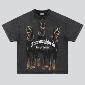 Alert Intelligent Doberman Printed Tees