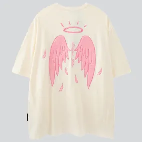 Angel's Wings Flocking Embroidery Tees