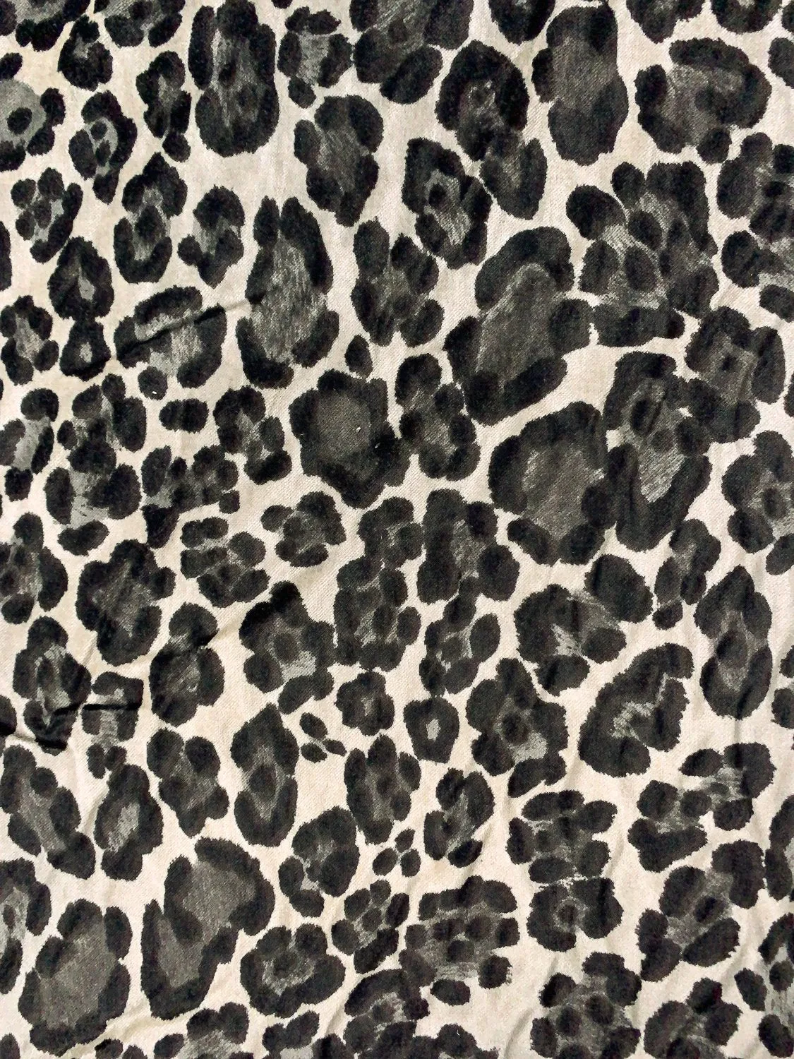 Animal Pattern Printed Cotton Velvet - Grey / Black