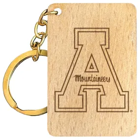 Appalachian State Engraved Flat Wood Keychain 1.5 x 2.5 Officially Licensed Collegiate Product