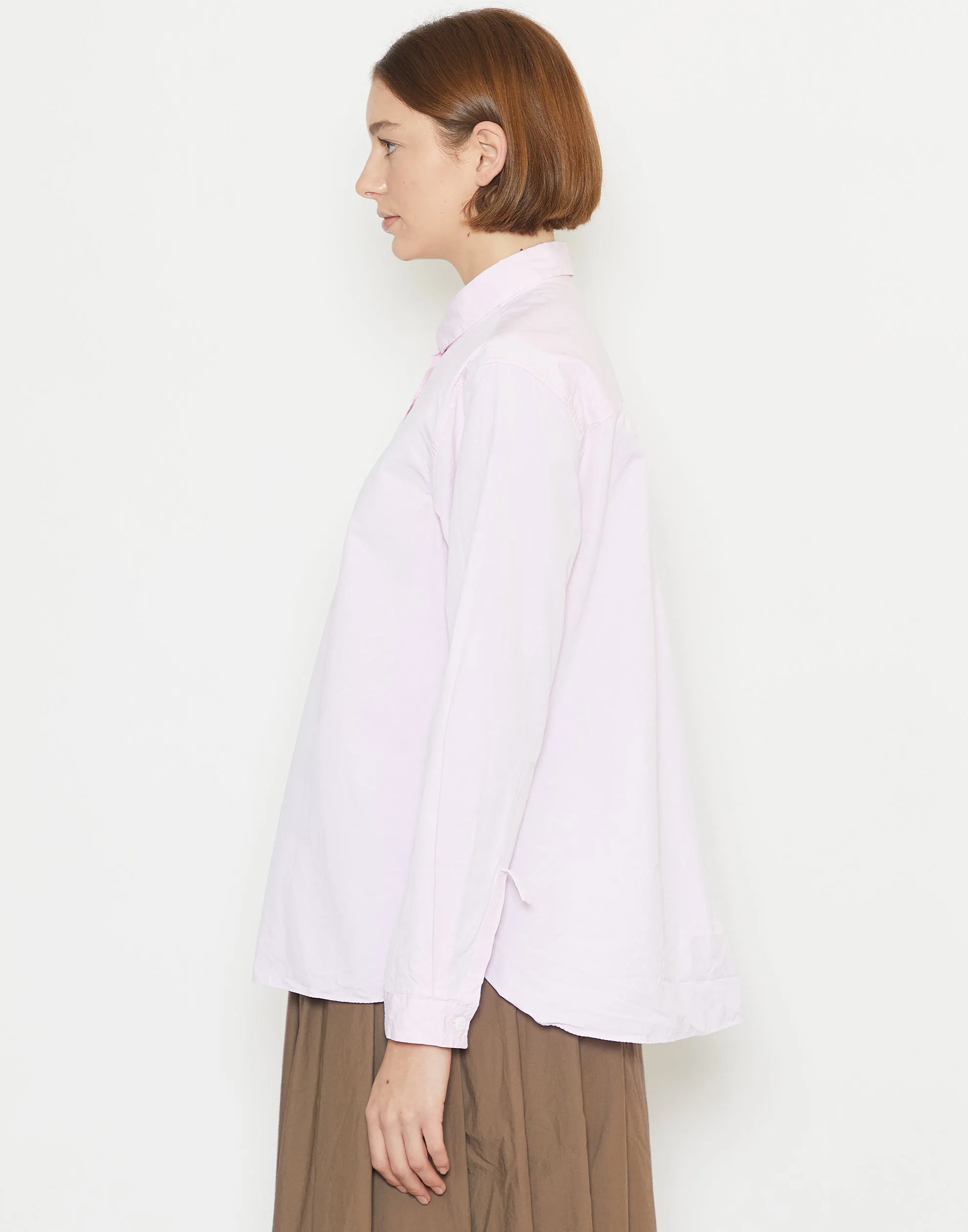 Baby Pink Cotton Loose Tyrol Shirt