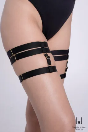 Bandurska Leg Garter Accessory - Black (2 Pack)