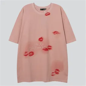 Blazing Red Lips Couple Tees