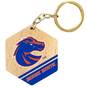 Boise State Broncos 2 Wooden Hexagon Keychain Officially Licensed Collegiate Product