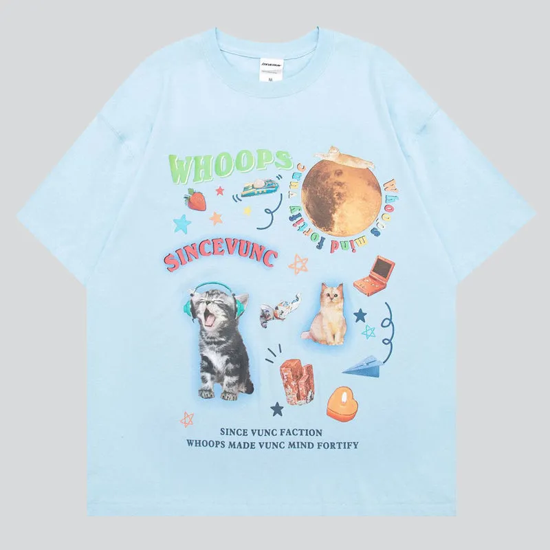 Cat Planet Print Tees