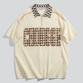 Checkered Polo Collar Waffle Tees