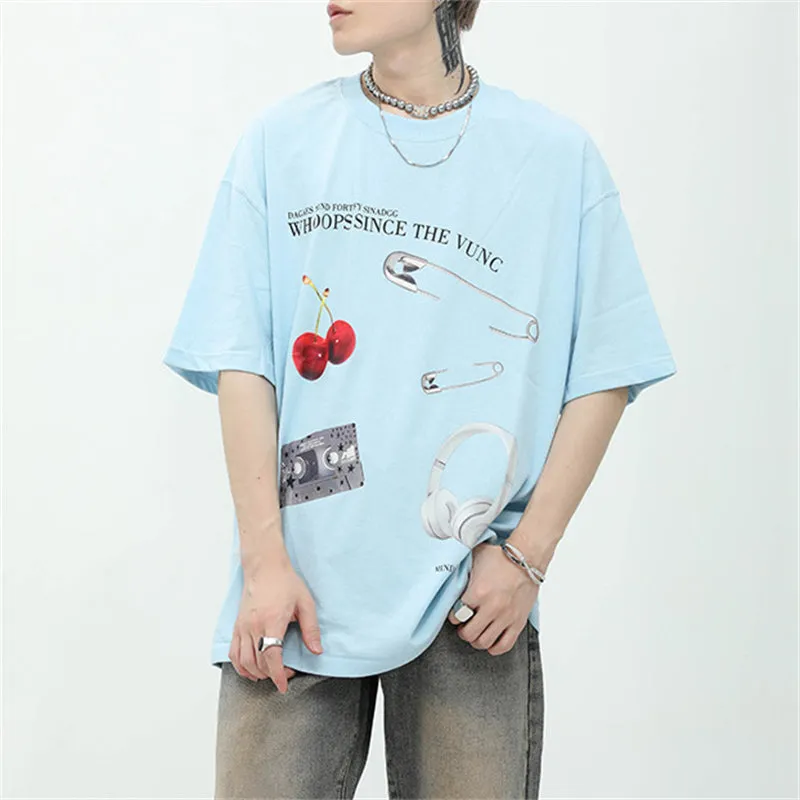 Cherry Headphone Print Tees