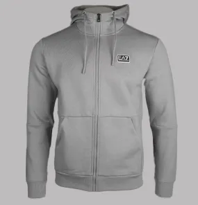 EA7 Core Identity Cotton Full Zip Up Sweatshirt Gull Grey