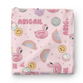 Floatie Friends Personalized Swaddle Blanket | Pink