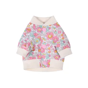 Flower Power Varsity Jacket- Pink