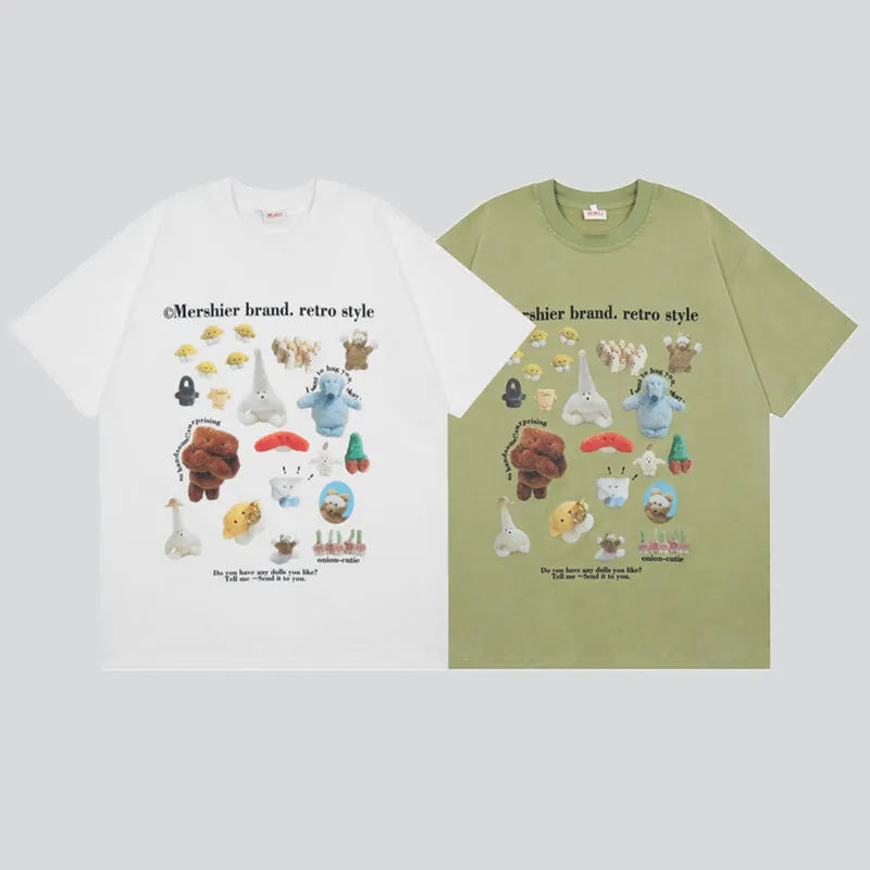 Fluffy Dolls Print Tees