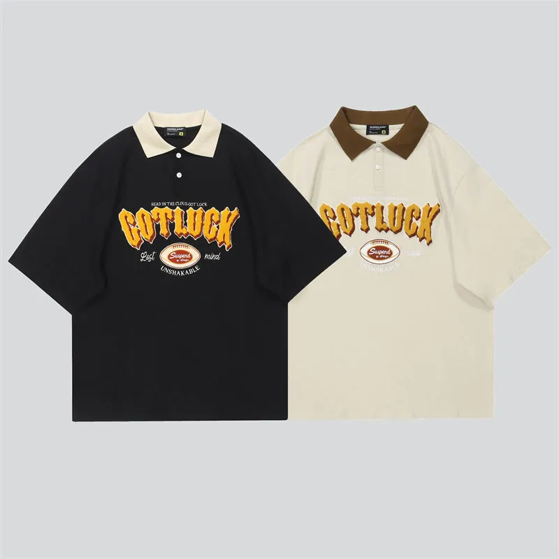 Got Luck Letter Flocking Tees