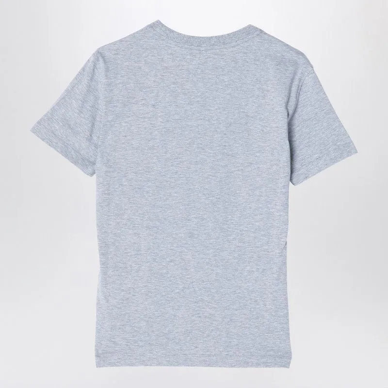 GREY COTTON T-SHIRT WITH LOGO