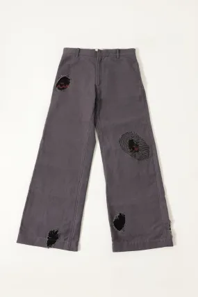 GREY HANDMADE DENIM TROUSERS