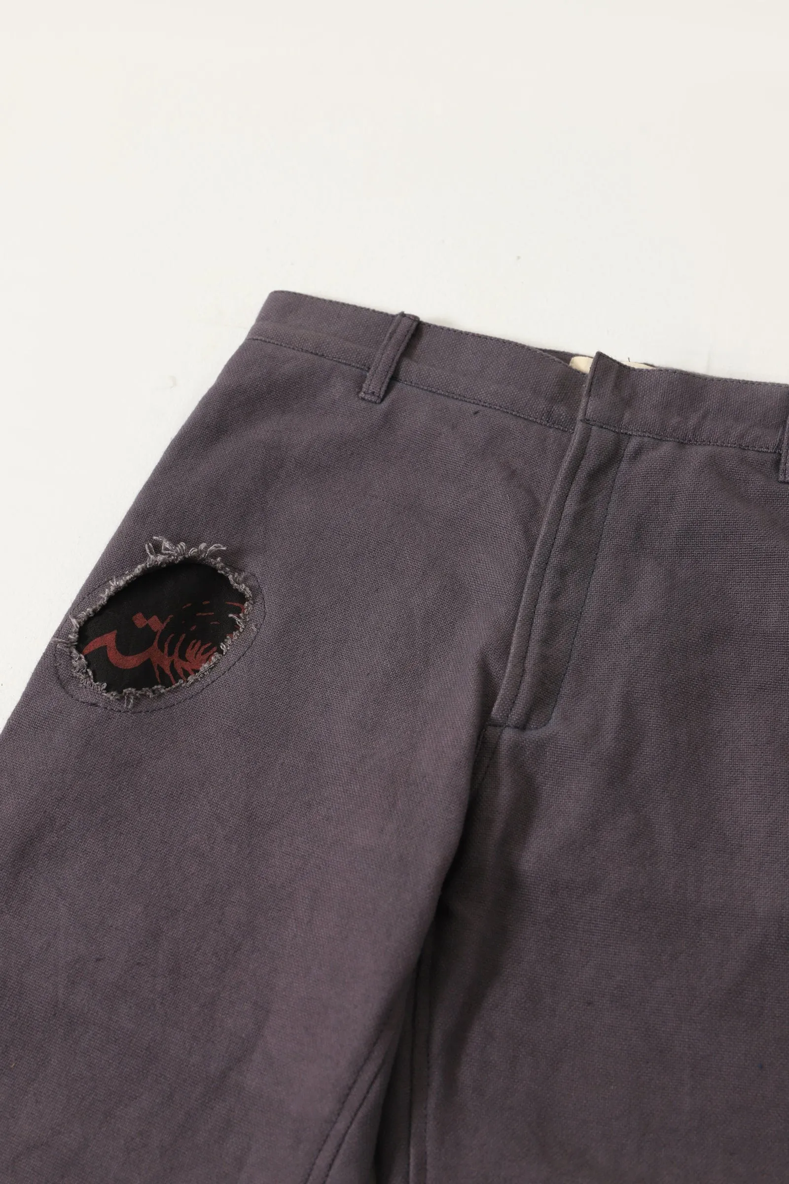 GREY HANDMADE DENIM TROUSERS