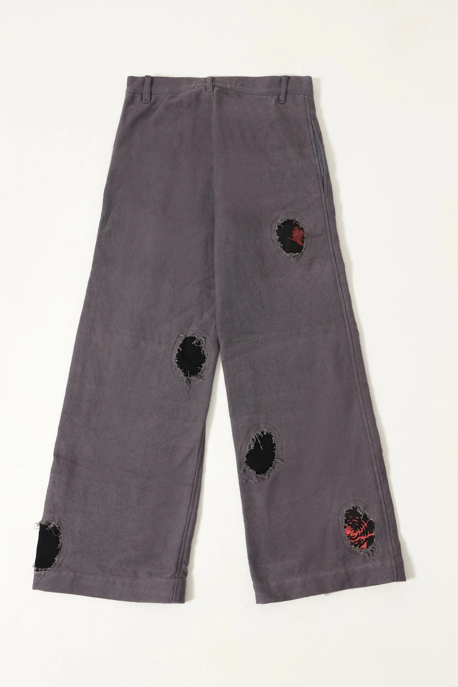 GREY HANDMADE DENIM TROUSERS