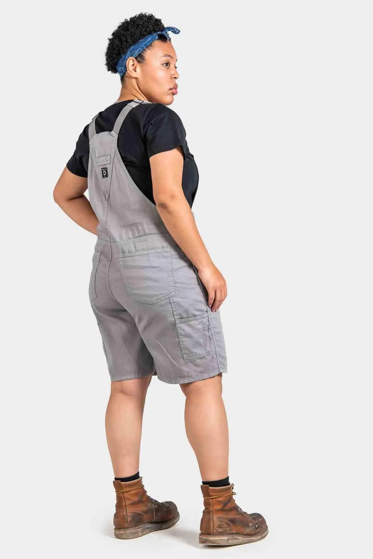 Hemp Utility Shortalls in Metal Grey