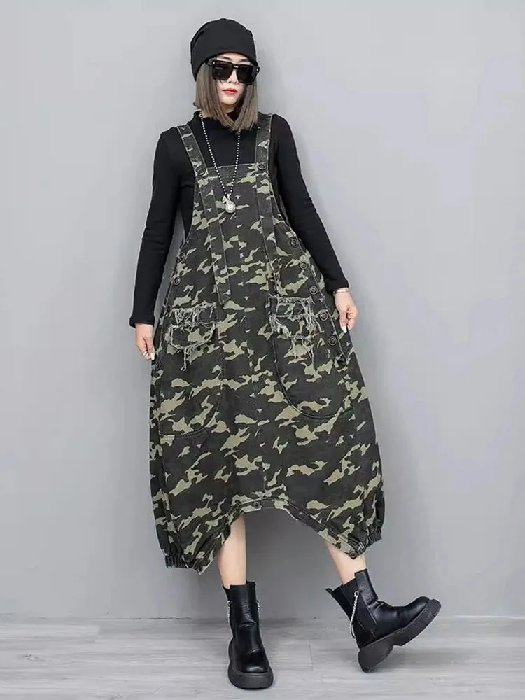 HEYFANCYSTYLE Green Camo Low Crotch Romper