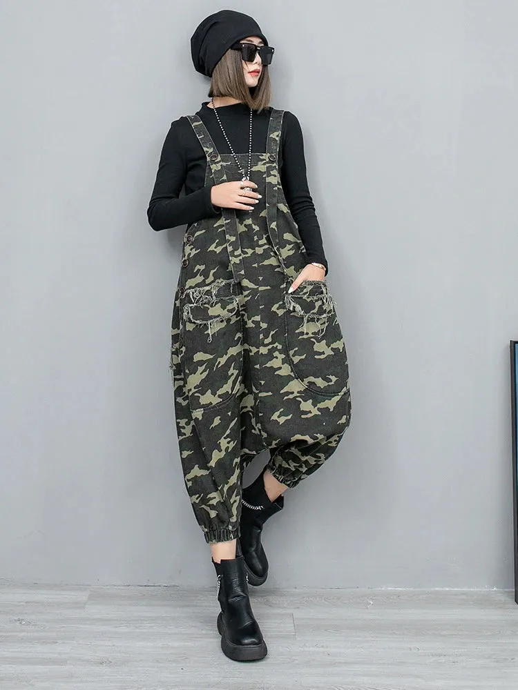 HEYFANCYSTYLE Green Camo Low Crotch Romper