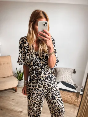 Ichi Marrakech Leopard Print Jumpsuit PREMIUM BRAND