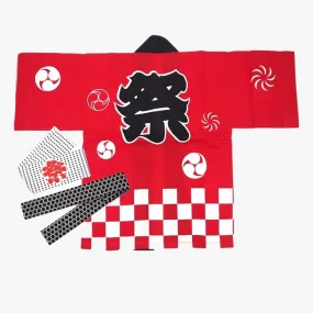 Kids red happi 3pc set