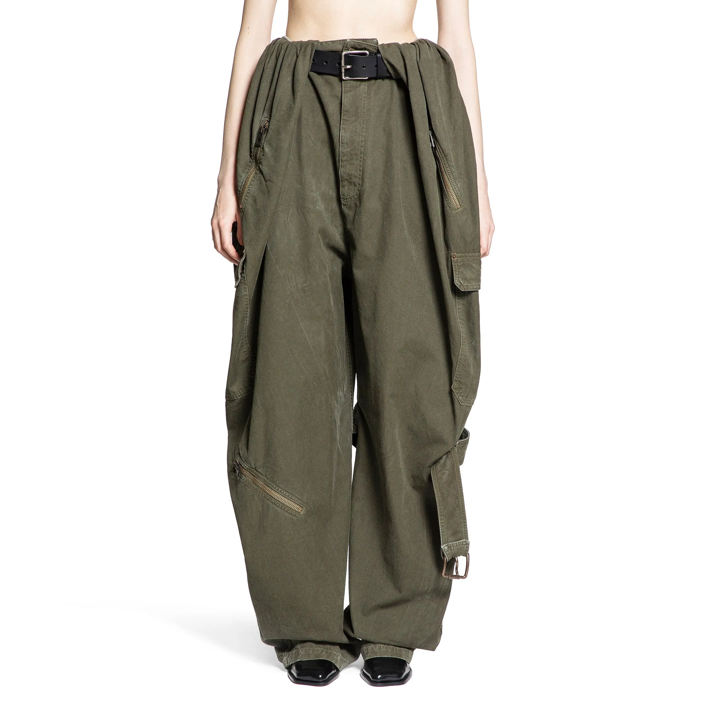 LOEWE WOMAN GREEN TROUSERS