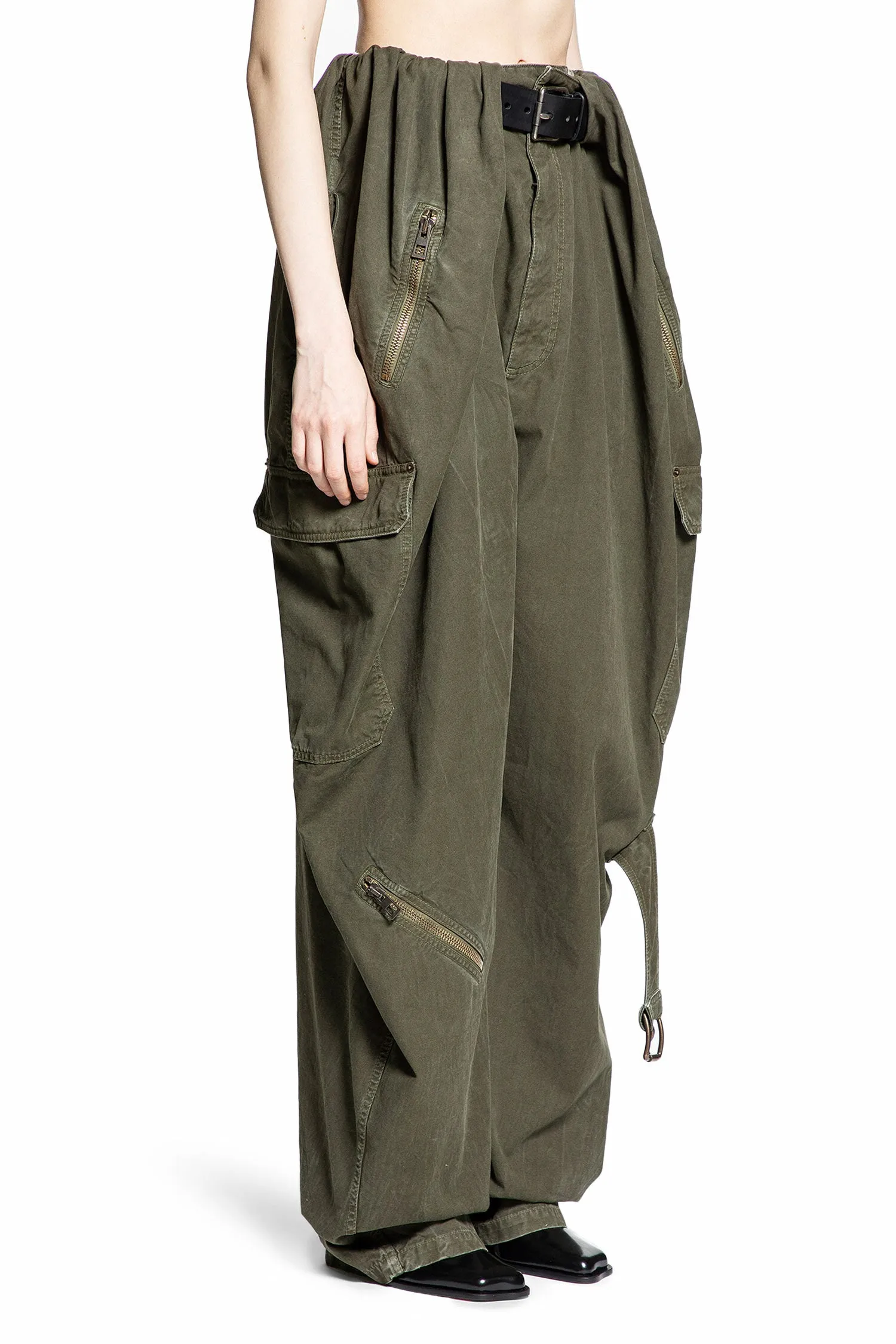 LOEWE WOMAN GREEN TROUSERS