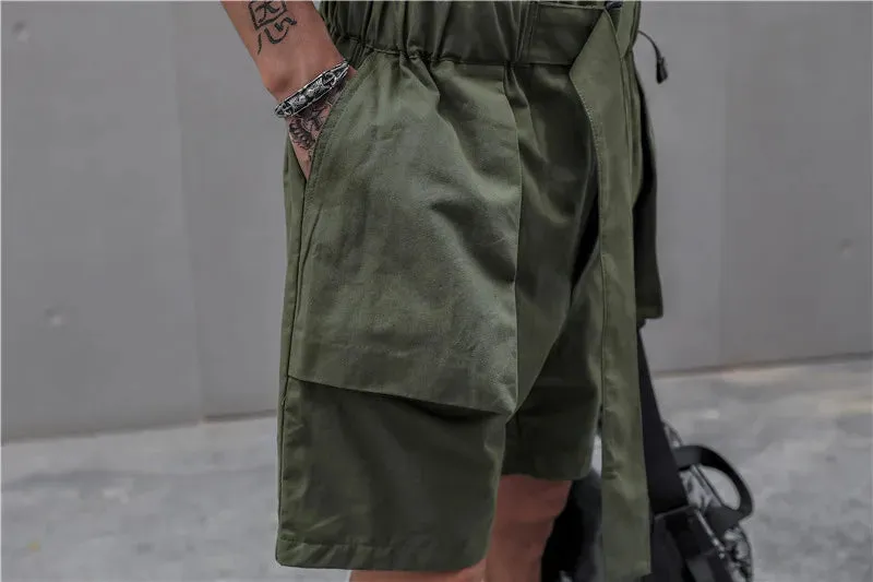 Men's Cargo Short Sleeve High Streetwear Jumpsuit