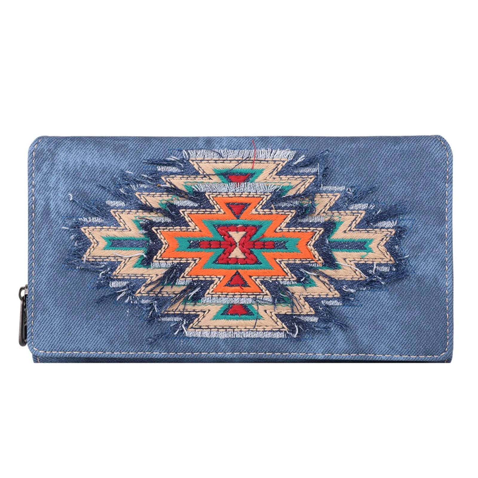 MW1210-W010 Montana West Aztec Collection Jean Denim Wallet