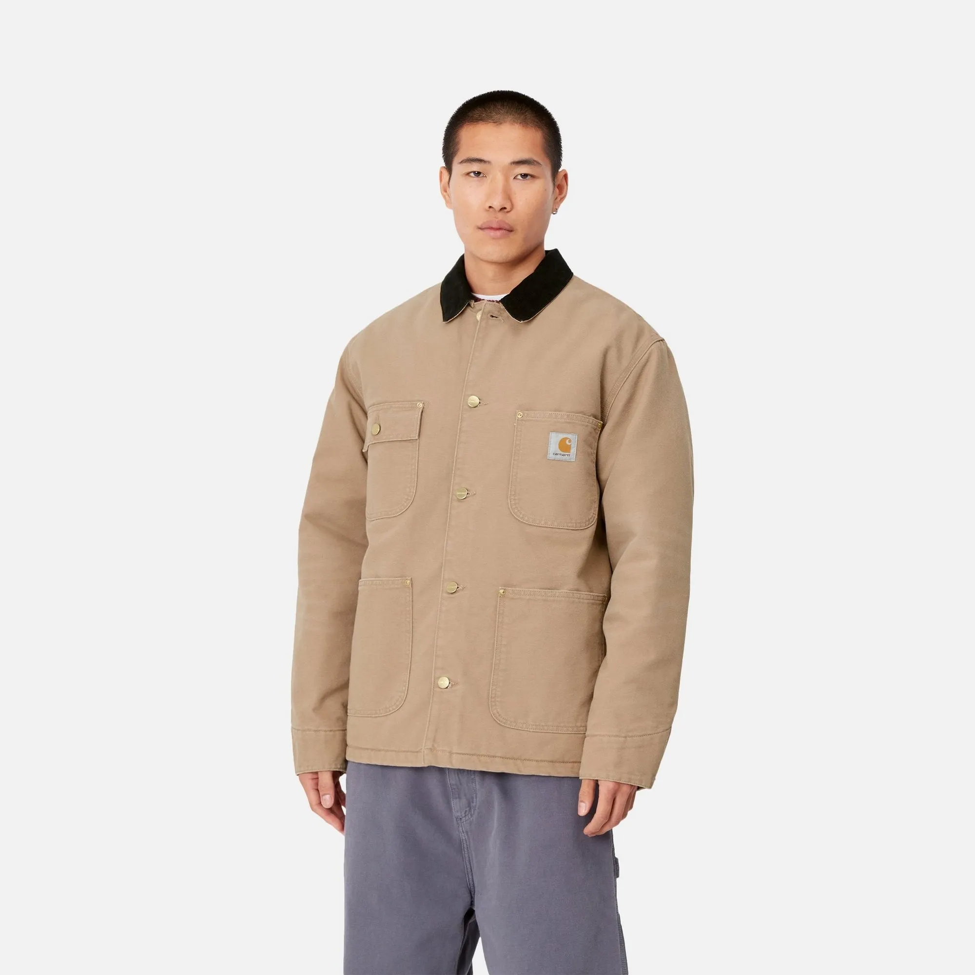 OG Chore Coat (Winter) | Peanut / Black (aged canvas)