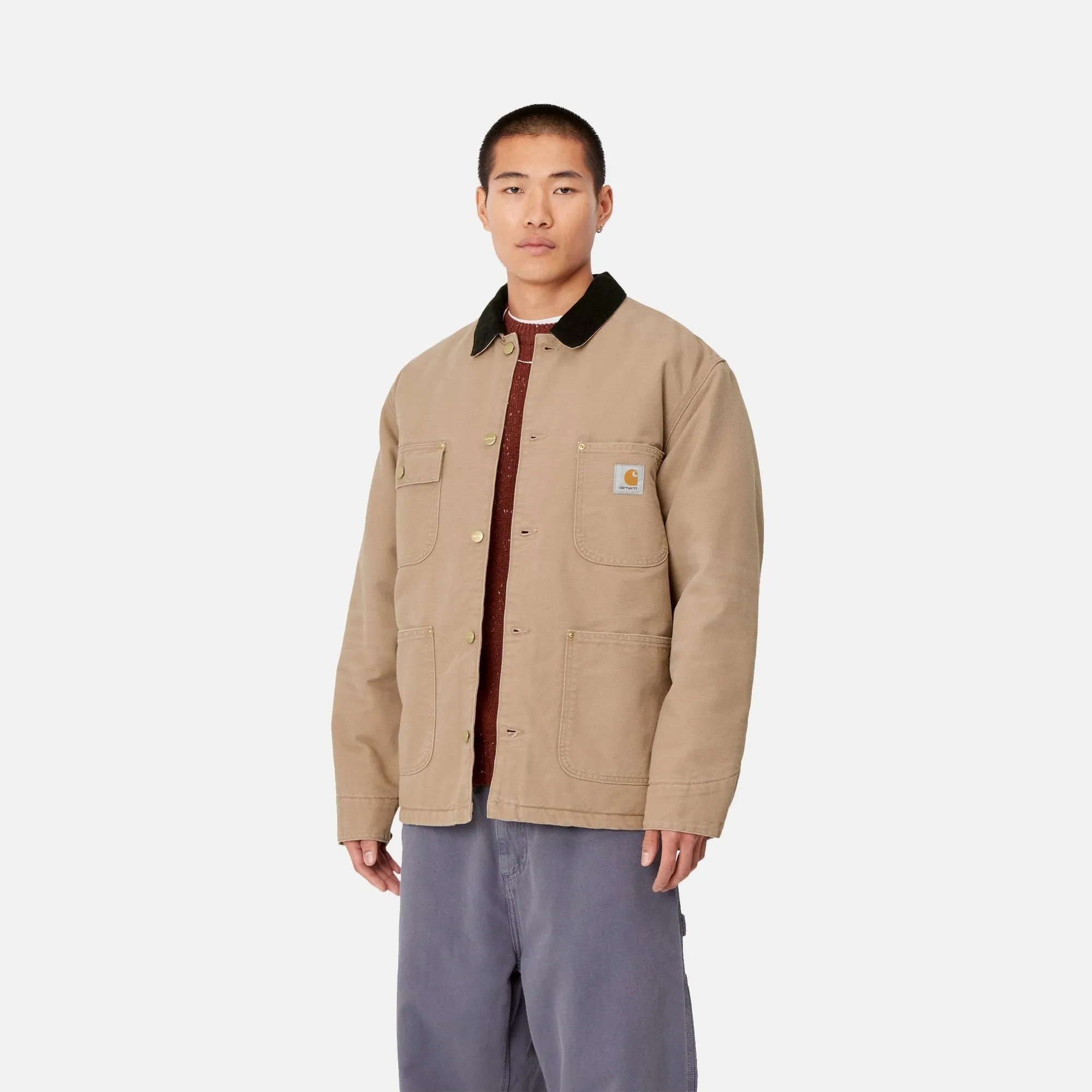 OG Chore Coat (Winter) | Peanut / Black (aged canvas)