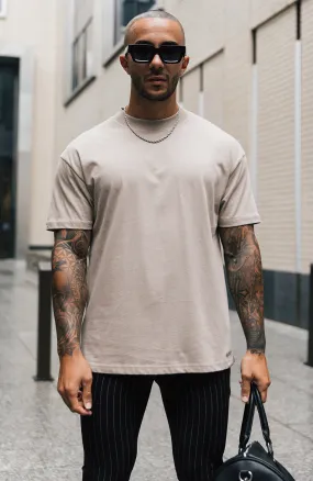 Signature Oversized Tee in Stone