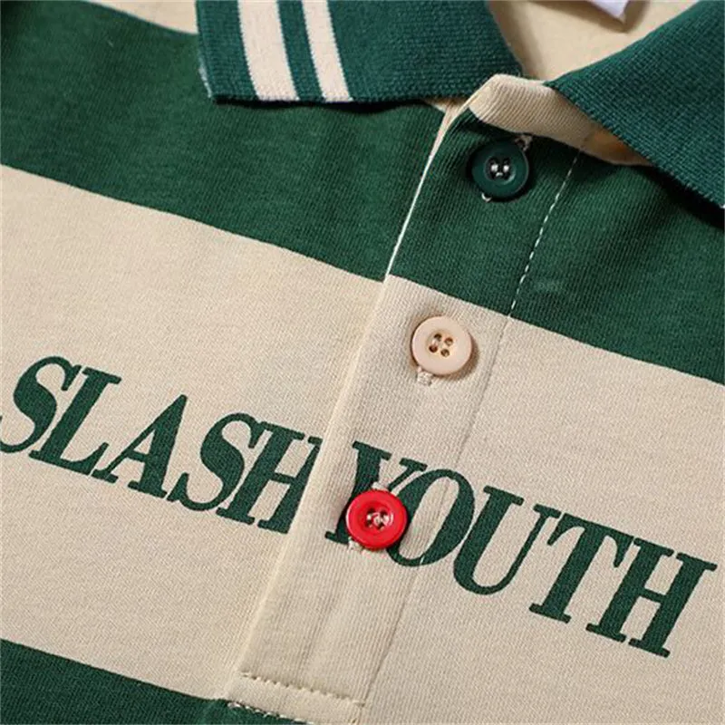 Slash Youth Letter Print Polo Shirt