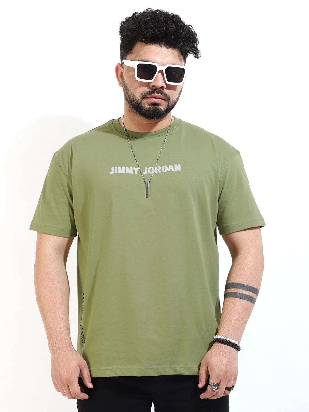 The Square Oversized Green T-Shirt