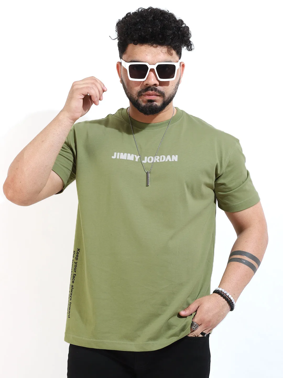 The Square Oversized Green T-Shirt