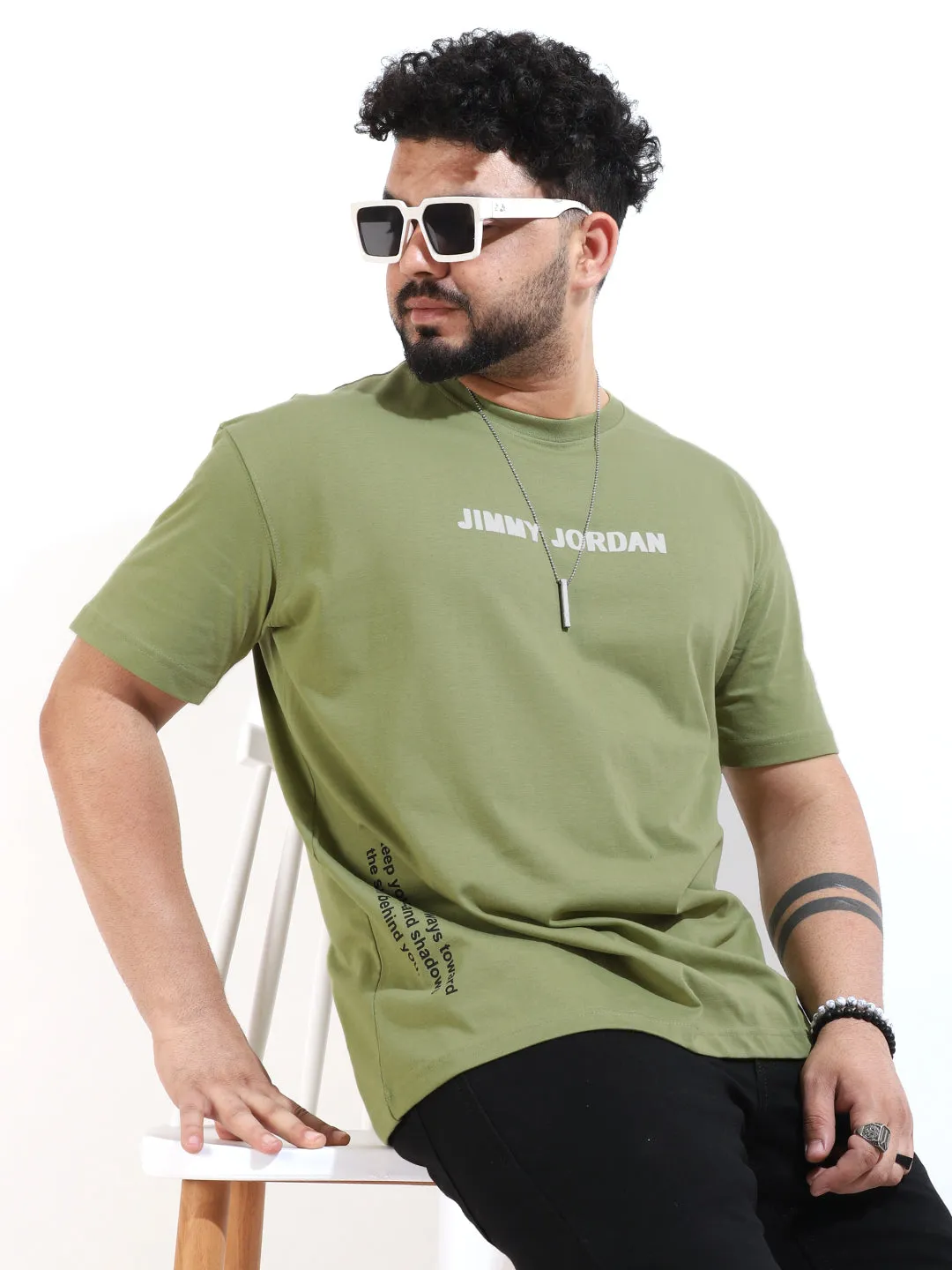 The Square Oversized Green T-Shirt