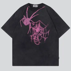 Trendy Spider Web Print Tees