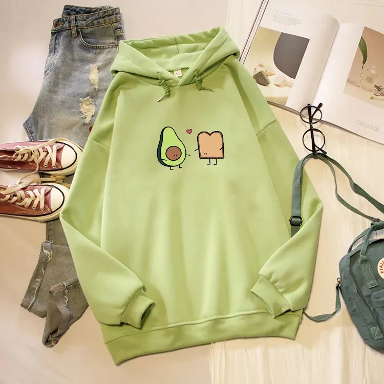 Vegan Avocado & Bread Best Friends Oversized Hoodie